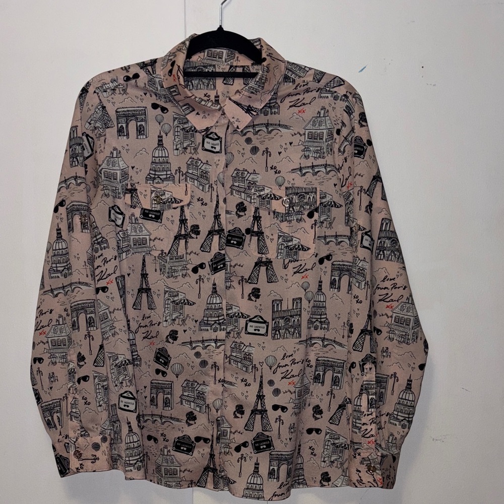 Karl Lagerfeld Pink Graphic Blouse